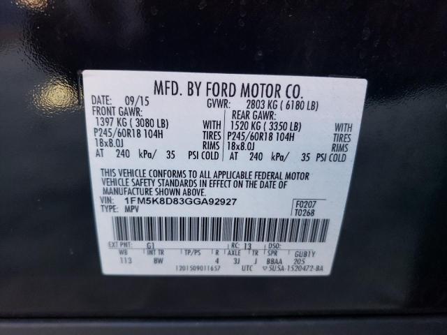 Photo 10 from auction – 2016 FORD EXPLORER X with VIN 1FM5K8D83GGA92927