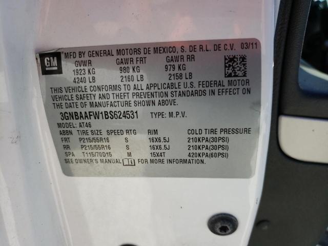 Photo 10 from auction – 2011 CHEVROLET HHR LS with VIN 3GNBAAFW1BS624531