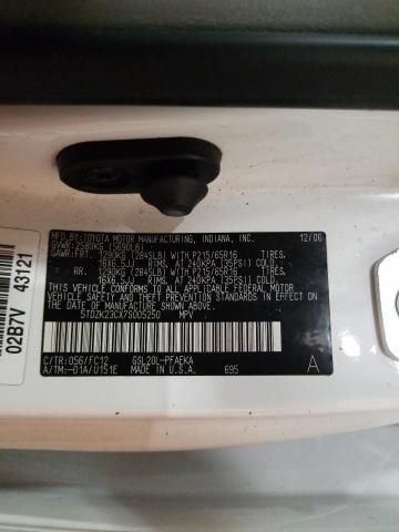 Photo 10 from auction – 2007 TOYOTA SIENNA CE with VIN 5TDZK23CX7S005250