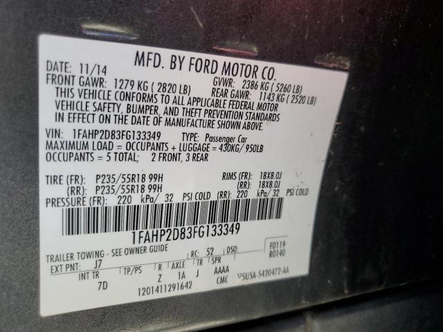 Photo 10 from auction – 2015 FORD TAURUS SE with VIN 1FAHP2D83FG133349