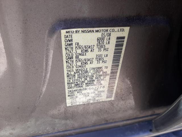 Photo 10 from auction – 2008 NISSAN PATHFINDER with VIN 5N1AR18U38C662278