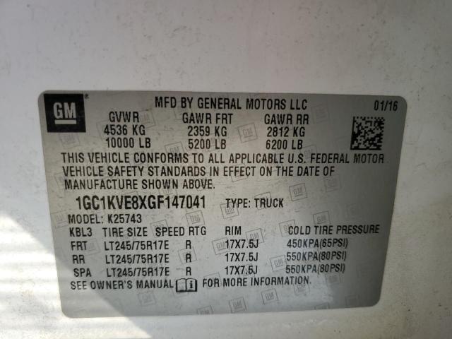 Photo 10 from auction – 2016 CHEVROLET SILVERADO with VIN 1GC1KVE8XGF147041
