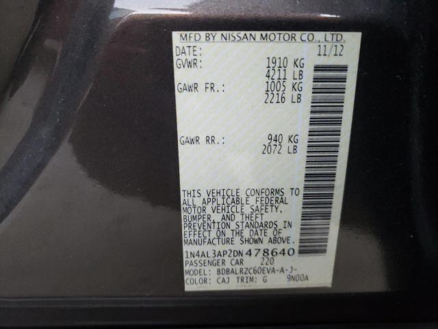 Photo 10 from auction – 2013 NISSAN ALTIMA 2.5 with VIN 1N4AL3AP2DN478640