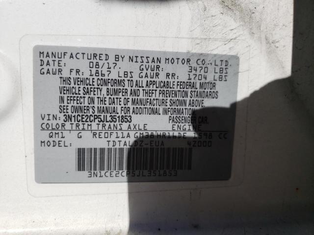 Photo 10 from auction – 2018 NISSAN VERSA NOTE with VIN 3N1CE2CP5JL351853