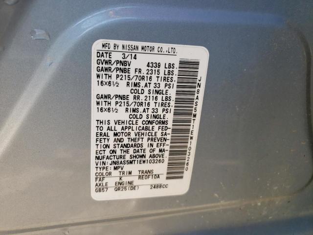 Photo 10 from auction – 2014 NISSAN ROGUE SELE with VIN JN8AS5MT1EW103260