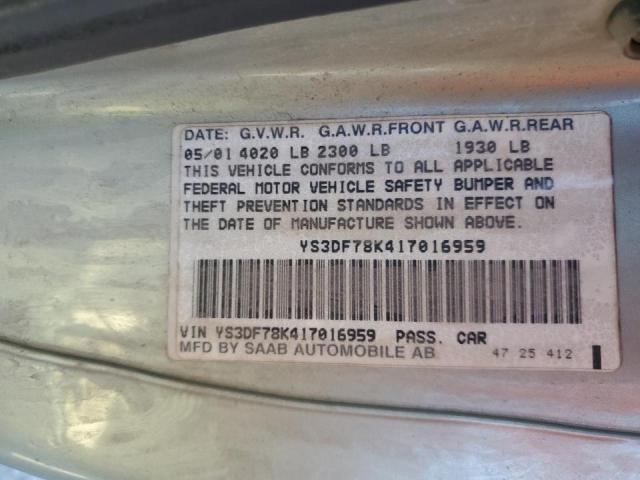 Photo 10 from auction – 2001 SAAB 9-3 SE with VIN YS3DF78K417016959