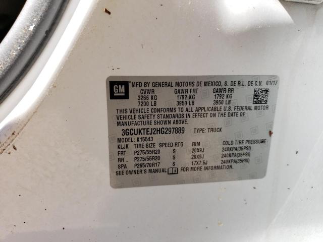 Photo 10 from auction – 2017 CHEVROLET SILVERADO with VIN 3GCUKTEJ2HG297889