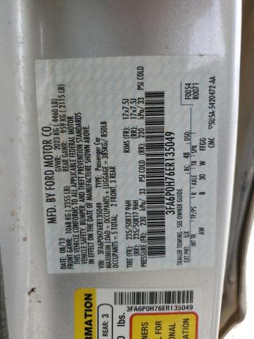 Photo 10 from auction – 2014 FORD FUSION SE with VIN 3FA6P0H76ER135049