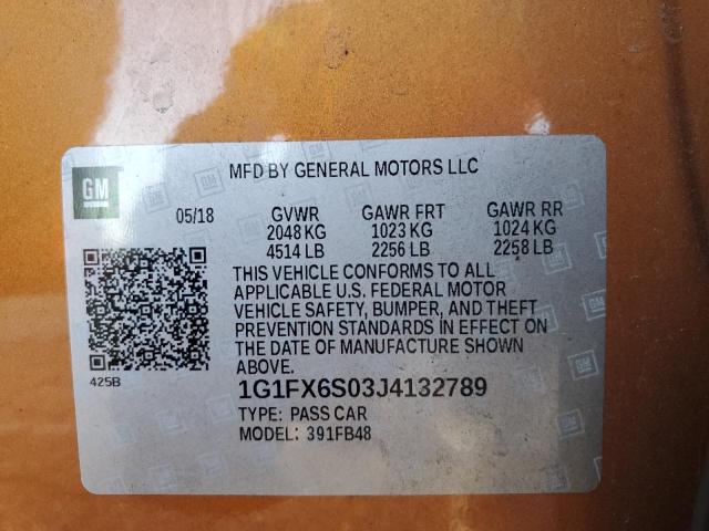 Photo 10 from auction – 2018 CHEVROLET BOLT EV PR with VIN 1G1FX6S03J4132789