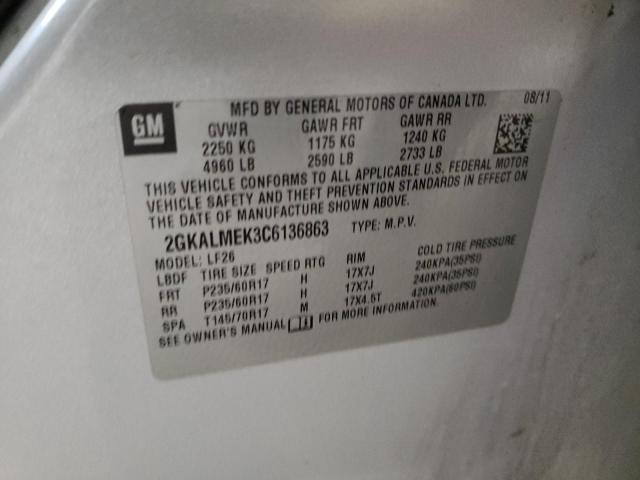 Photo 10 from auction – 2012 GMC TERRAIN SL with VIN 2GKALMEK3C6136863