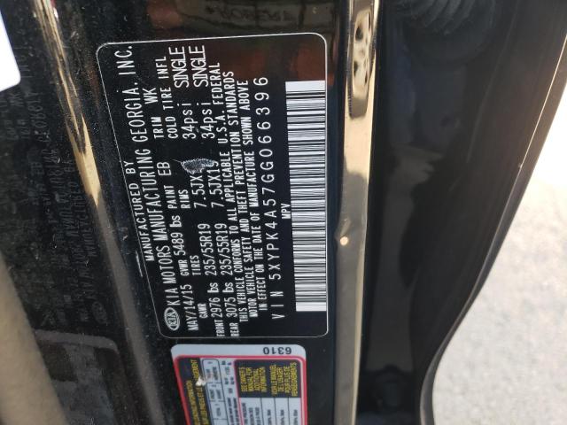 Photo 10 from auction – 2016 KIA SORENTO SX with VIN 5XYPK4A57GG066396