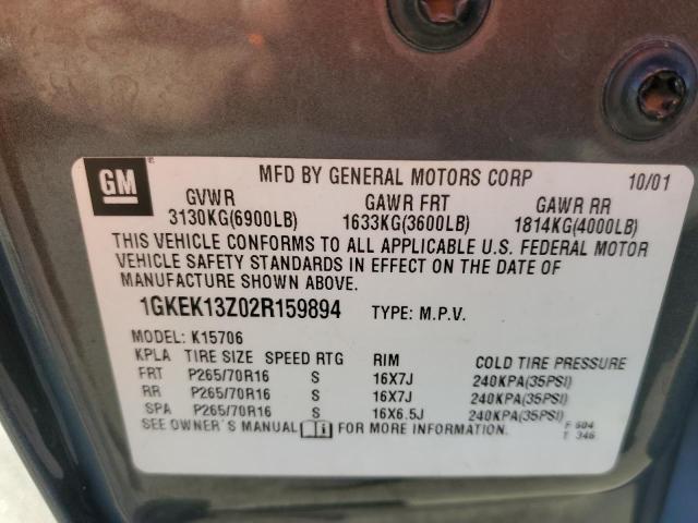 Photo 10 from auction – 2002 GMC YUKON with VIN 1GKEK13Z02R159894