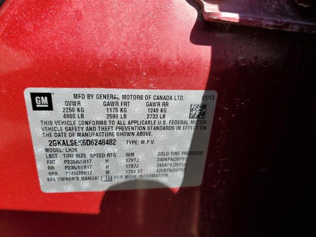 Photo 10 from auction – 2013 GMC TERRAIN SL with VIN 2GKALSEK6D6248482