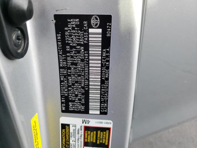 Photo 10 from auction – 2011 TOYOTA CAMRY BASE with VIN 4T1BF3EK6BU772481