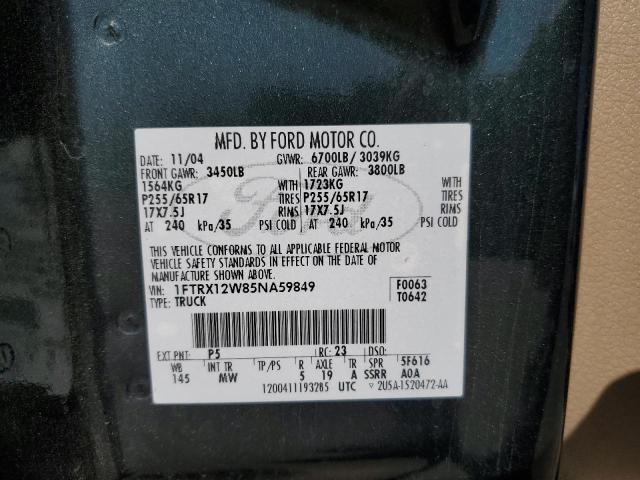 Photo 10 from auction – 2005 FORD F150 with VIN 1FTRX12W85NA59849