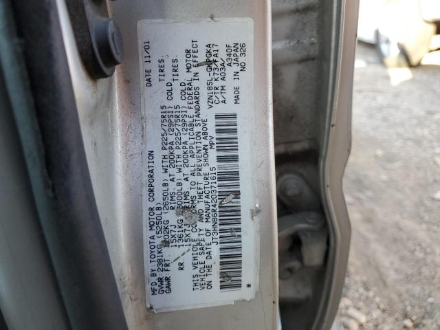 Photo 10 from auction – 2002 TOYOTA 4RUNNER SR with VIN JT3HN86R420371615