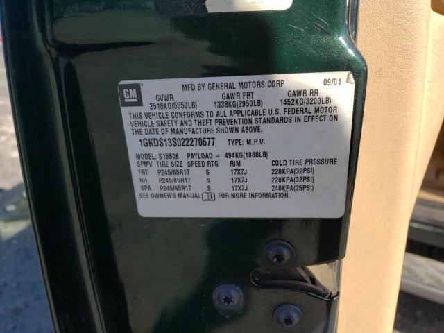 Photo 10 from auction – 2002 GMC ENVOY with VIN 1GKDS13S022270677