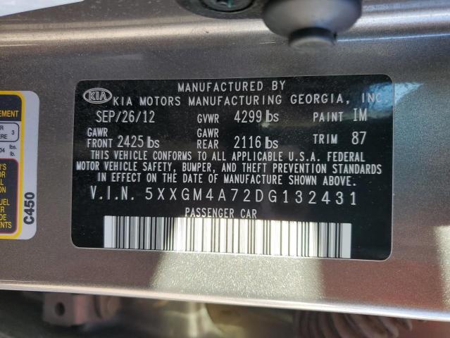 Photo 10 from auction – 2013 KIA OPTIMA LX with VIN 5XXGM4A72DG132431