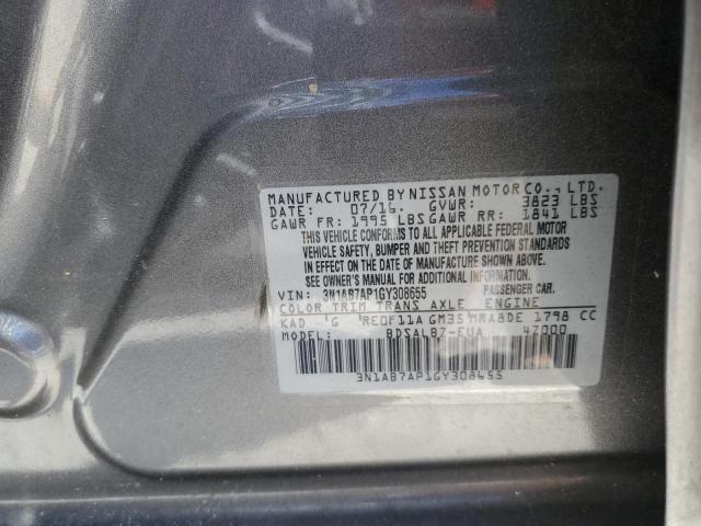 Photo 10 from auction – 2016 NISSAN SENTRA S with VIN 3N1AB7AP1GY308655