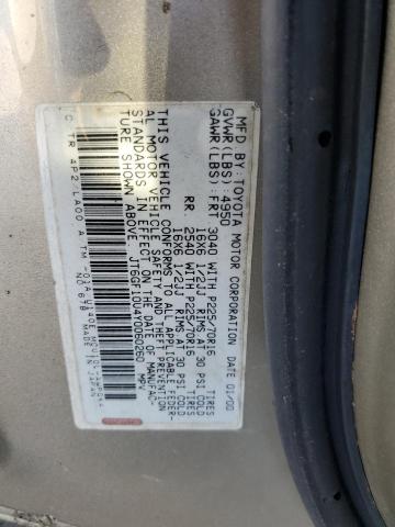 Photo 10 from auction – 2000 LEXUS RX 300 with VIN JT6GF10U4Y0060260