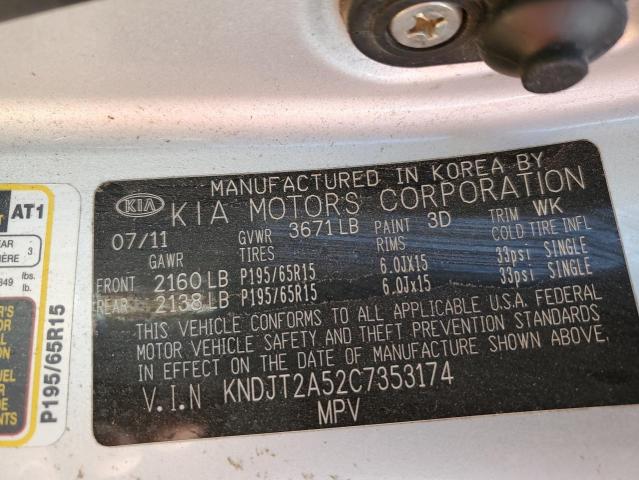 Photo 10 from auction – 2012 KIA SOUL with VIN KNDJT2A52C7353174