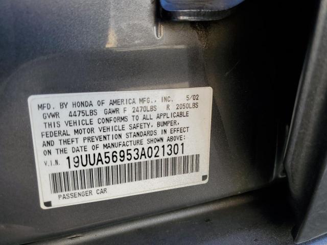 Photo 10 from auction – 2003 ACURA 3.2TL TYPE with VIN 19UUA56953A021301