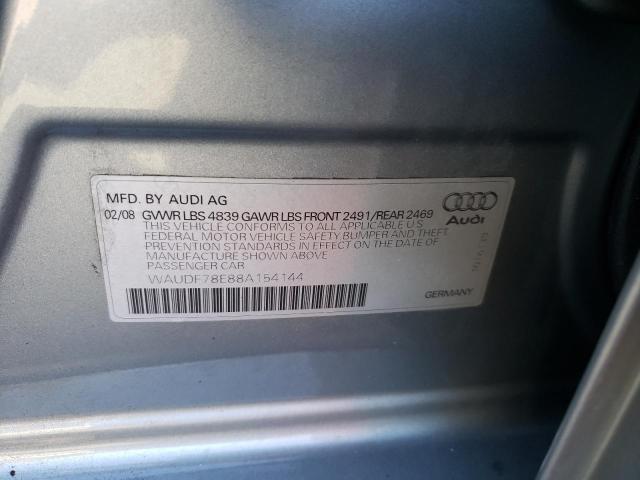 Foto 10 de la subasta – 2008 AUDI A4 2.0T QU con VIN WAUDF78E88A154144