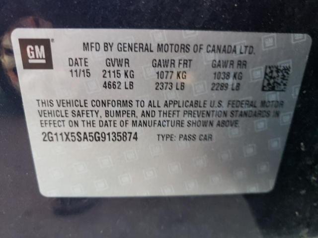 Photo 10 from auction – 2016 CHEVROLET IMPALA LS with VIN 2G11X5SA5G9135874