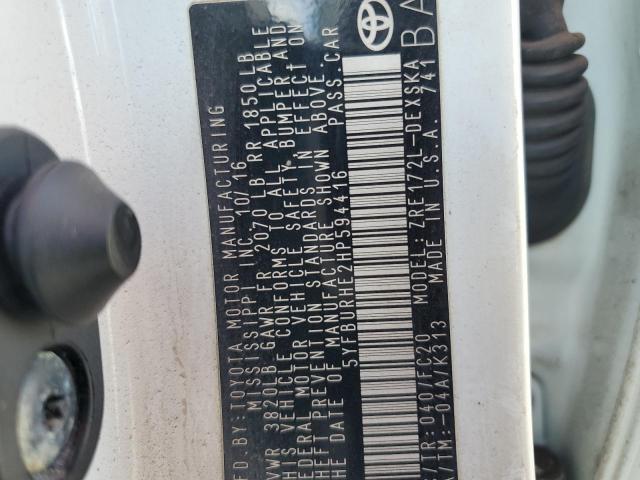 Photo 10 from auction – 2017 TOYOTA COROLLA L with VIN 5YFBURHE2HP594416