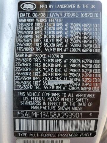 Photo 10 from auction – 2008 LAND ROVER RANGE ROVE with VIN SALMF13458A293901