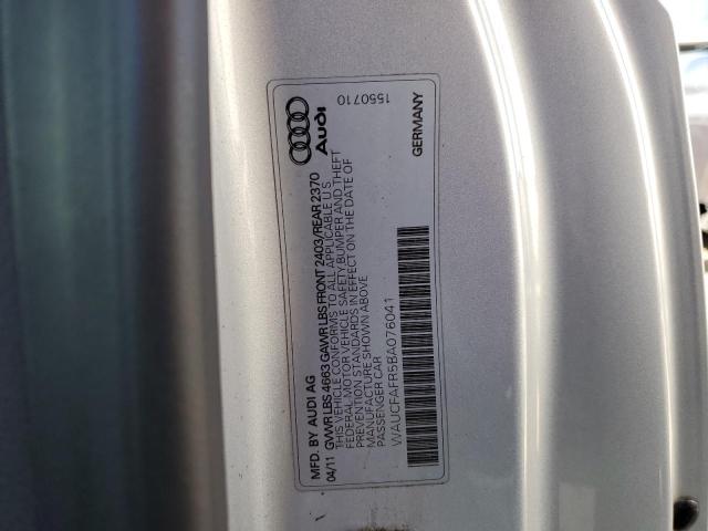 Photo 10 from auction – 2011 AUDI A5 PREMIUM with VIN WAUCFAFR5BA076041