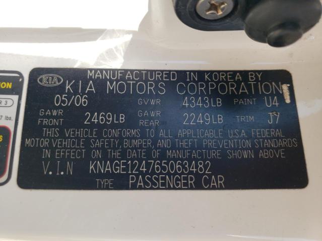 Photo 10 from auction – 2006 KIA OPTIMA LX with VIN KNAGE124765063482