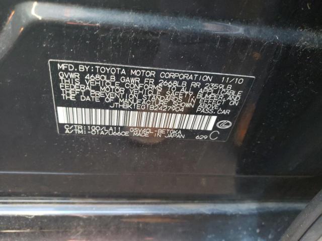 Photo 10 from auction – 2011 LEXUS ES 350 with VIN JTHBK1EG1B2427904