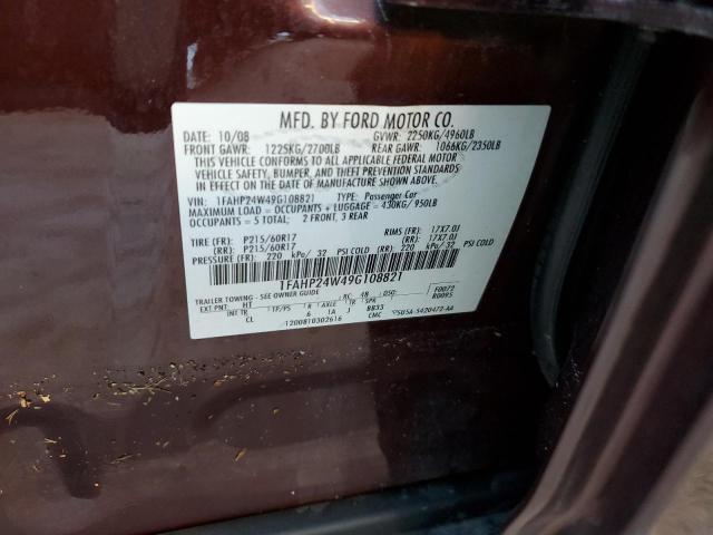 Photo 10 from auction – 2009 FORD TAURUS SEL with VIN 1FAHP24W49G108821