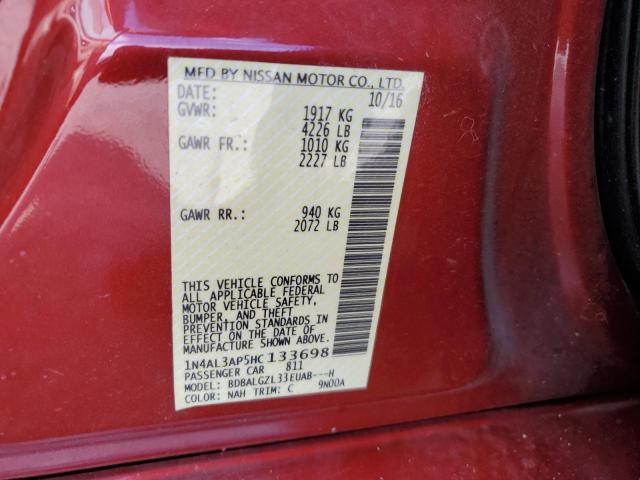Photo 10 from auction – 2017 NISSAN ALTIMA 2.5 with VIN 1N4AL3AP5HC133698