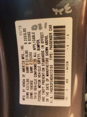 Photo 10 from auction – 2014 HONDA ACCORD SPO with VIN 1HGCR2F58EA072195