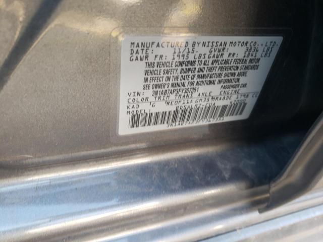 Photo 10 from auction – 2015 NISSAN SENTRA S with VIN 3N1AB7AP3FY367351