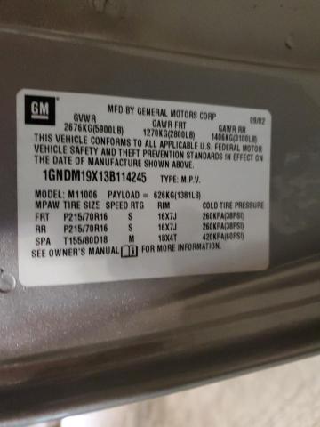 Photo 10 from auction – 2003 CHEVROLET ASTRO with VIN 1GNDM19X13B114245