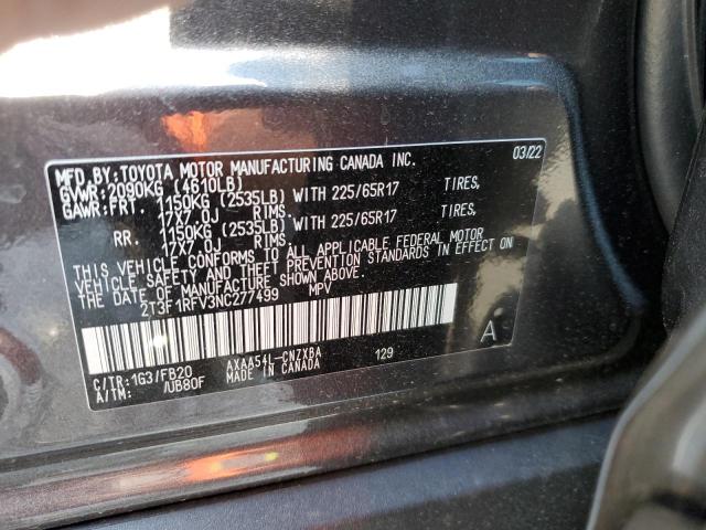 Photo 10 from auction – 2022 TOYOTA RAV4 LE with VIN 2T3F1RFV3NC277499