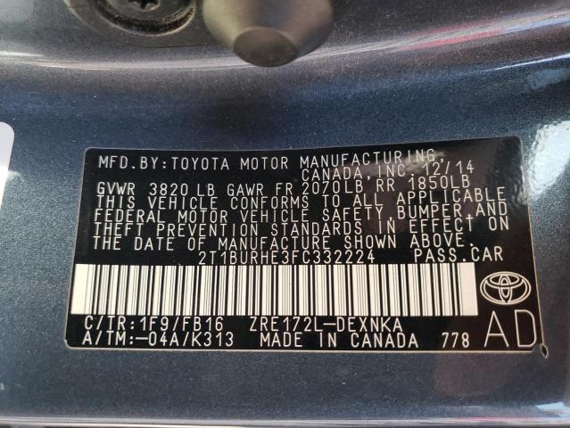 Photo 10 from auction – 2015 TOYOTA COROLLA L with VIN 2T1BURHE3FC332224