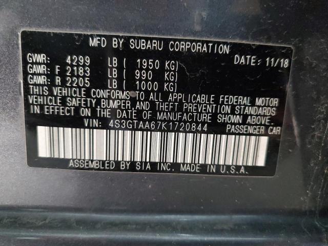 Foto 10 de la subasta – 2019 SUBARU IMPREZA con VIN 4S3GTAA67K1720844