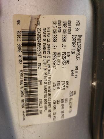 Photo 10 from auction – 2005 CHRYSLER PACIFICA T with VIN 2C4GM68445R257317