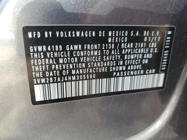 Photo 10 from auction – 2017 VOLKSWAGEN JETTA S with VIN 3VW2B7AJ4HM305560