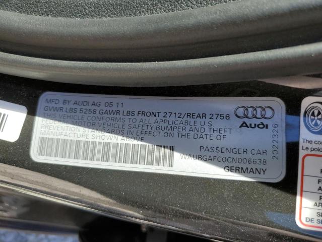 Photo 10 from auction – 2012 AUDI A6 with VIN WAUBGAFC0CN006638
