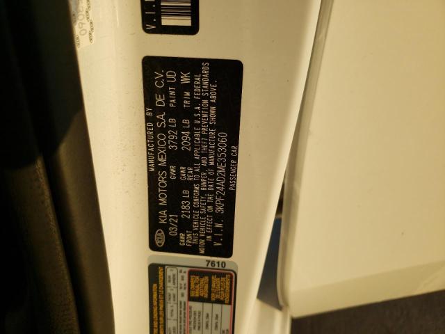 Photo 10 from auction – 2021 KIA FORTE FE with VIN 3KPF24AD2ME353060