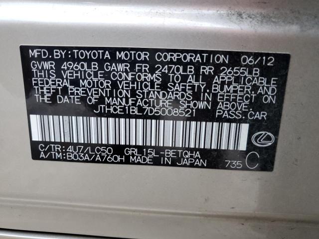Photo 10 from auction – 2013 LEXUS GS 350 with VIN JTHCE1BL7D5008521