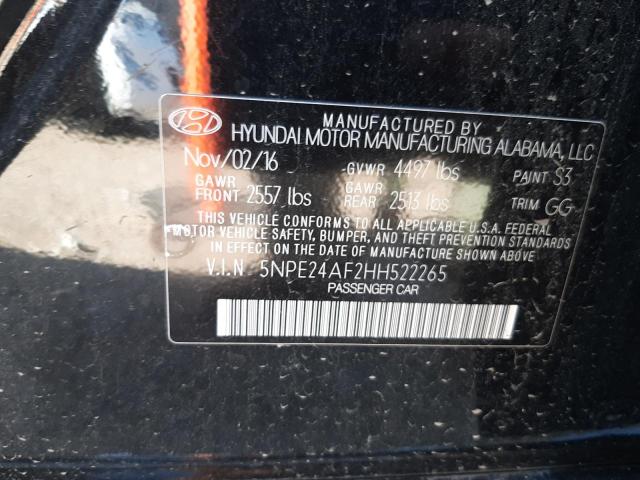 Photo 10 from auction – 2017 HYUNDAI SONATA SE with VIN 5NPE24AF2HH522265