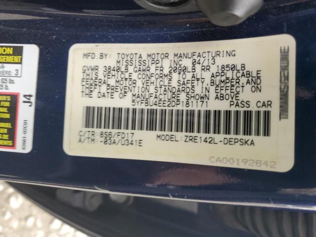 Photo 10 from auction – 2013 TOYOTA COROLLA BA with VIN 5YFBU4EE2DP181171