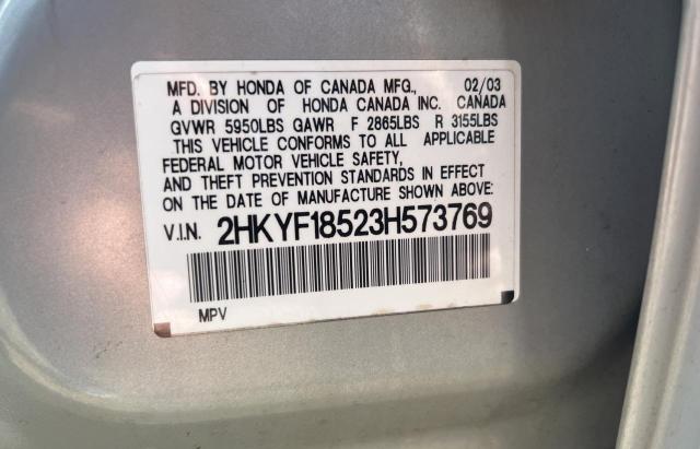 Photo 10 from auction – 2003 HONDA PILOT EXL with VIN 2HKYF18523H573769