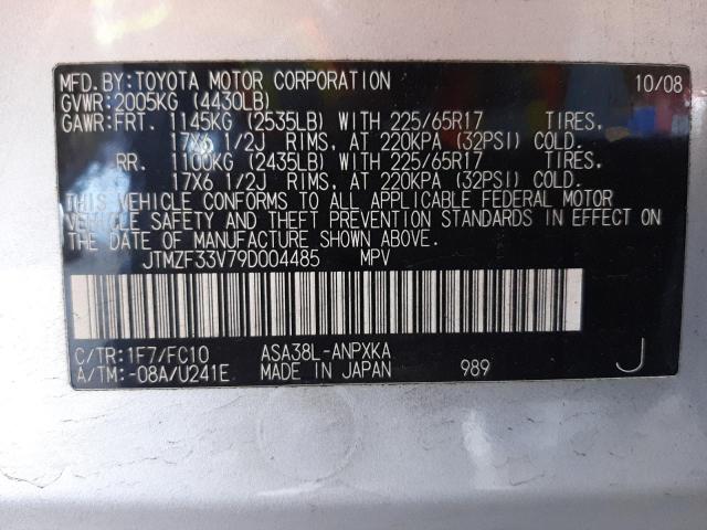 Photo 10 from auction – 2009 TOYOTA RAV4 with VIN JTMZF33V79D004485